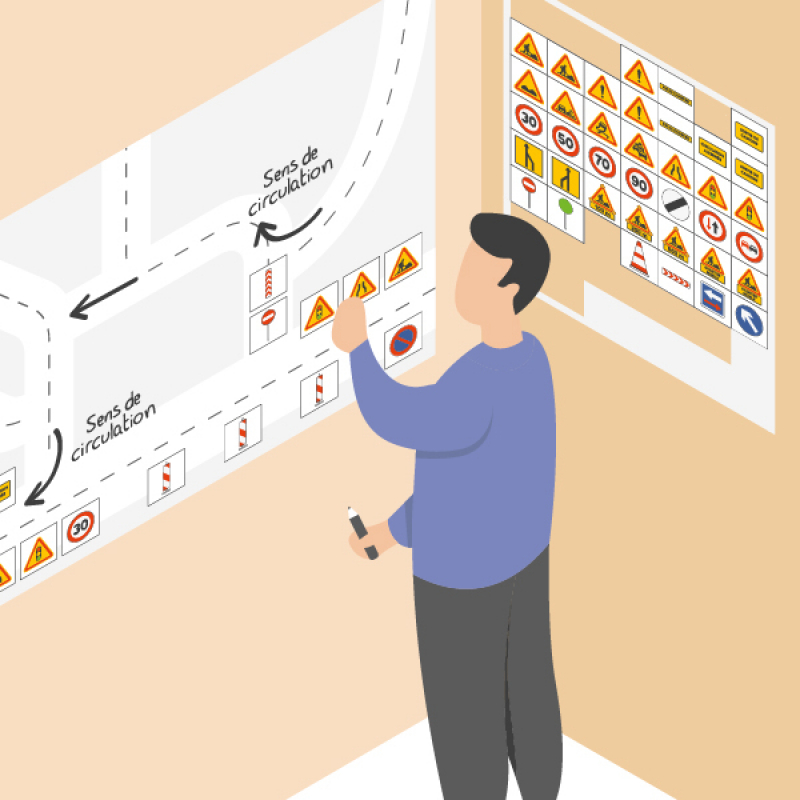 Un plan magnétique pour mettre à jour la signalisation temporaire de chantier