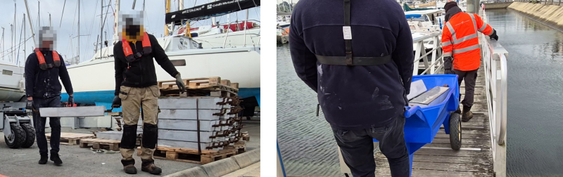 04 Les anodes sont acheminées par brouette, mais sont chargées et déchargées à la main.