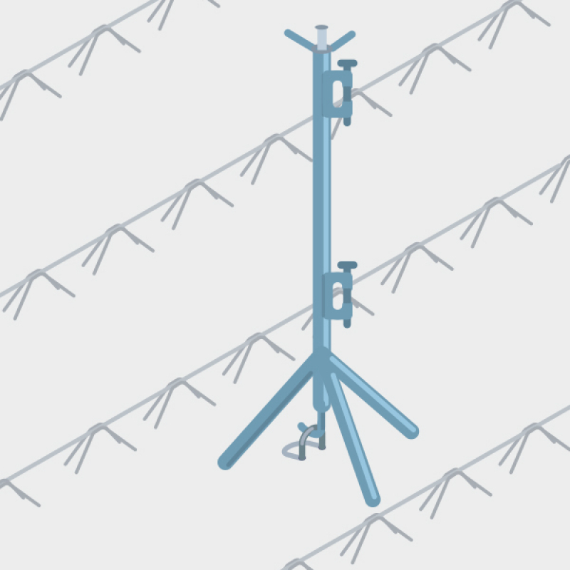 S15566 - Garde-corps tripode pour prédalle