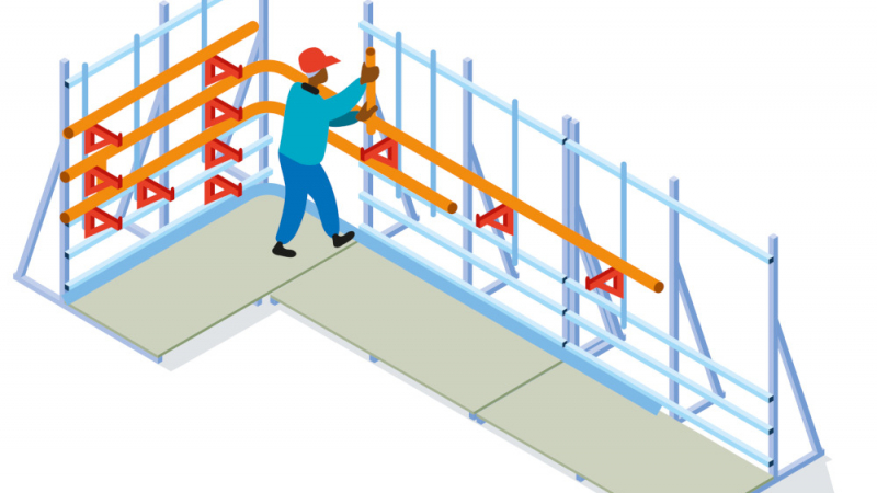 Un support amovible pour préparer les travaux de plomberie à l'atelier