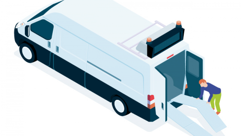 Une rampe aluminium pliable pour charger et décharger le véhicule utilitaire