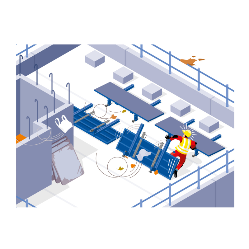 Écrasé par un coffrage universel de poutre