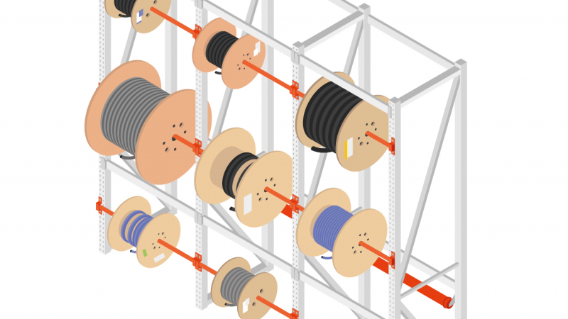 Un rack à tourets pour rationaliser le rangement des câbles en atelier
