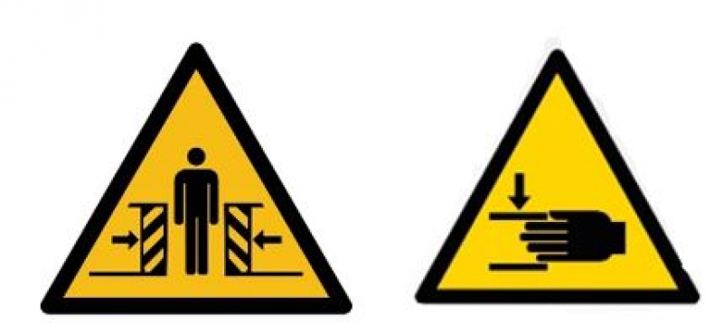 Pictogrammes identifiant les risques d’écrasement.