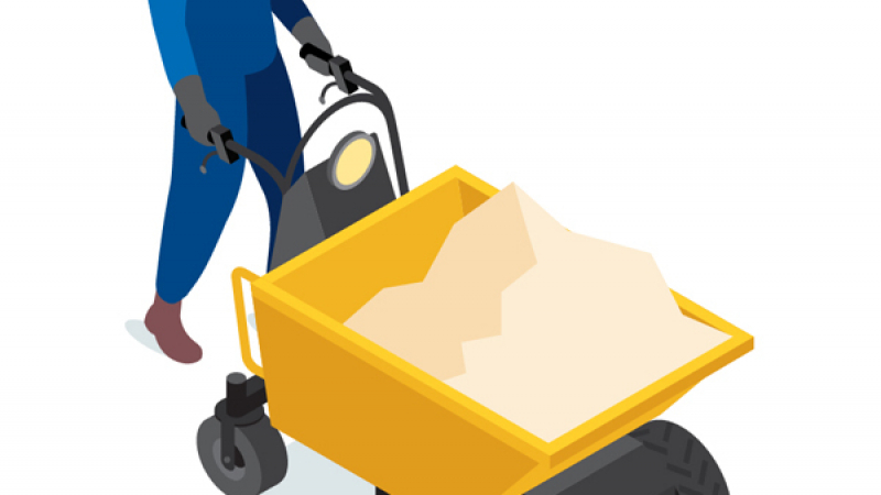 Déplacer des charges lourdes avec un mini moto-basculeur électrique type mini dumper