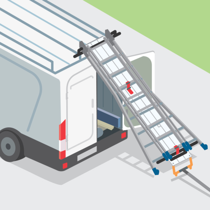 Charger et décharger les échelles du toit des véhicules en sécurité