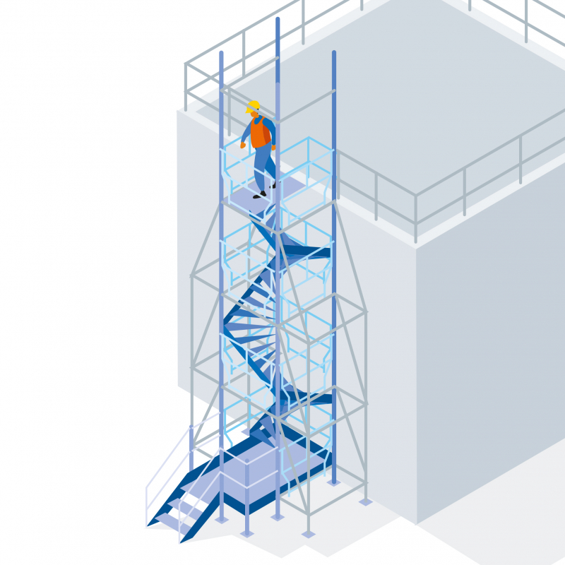 Un escalier tournant MDS pour faciliter les circulations