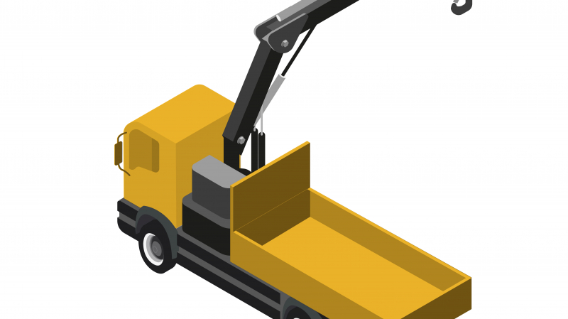 Transporter et poser les matériaux sur chantier à l'aide d'un camion avec grue