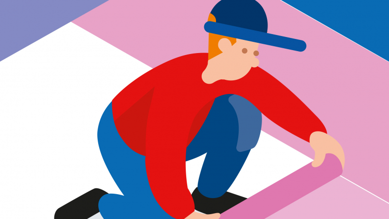 Pose de revêtement de sol en locaux occupés avec un adhésif sans colle chimique