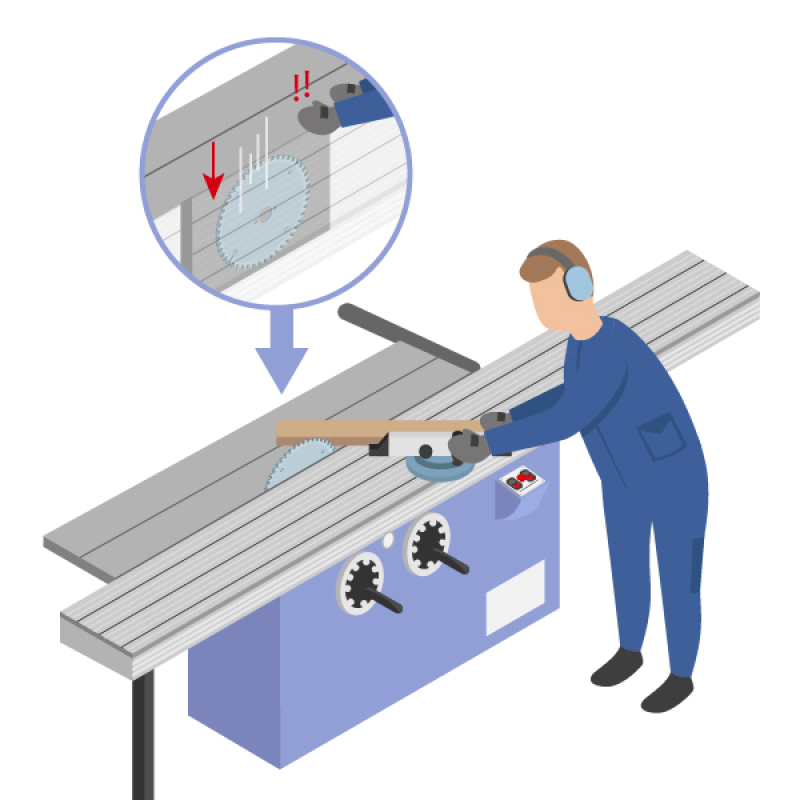 Un système de détection des mains pour sécuriser les coupes avec des scies à format