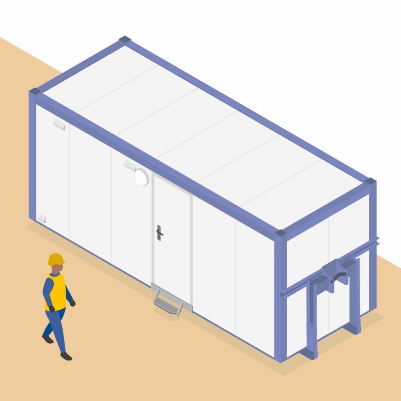 Des bases vie mobiles sur berce faciles à déplacer en sécurité sur les chantiers