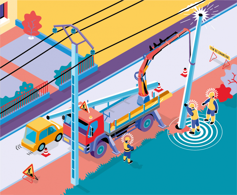 Électrocuté par une ligne à haute tension