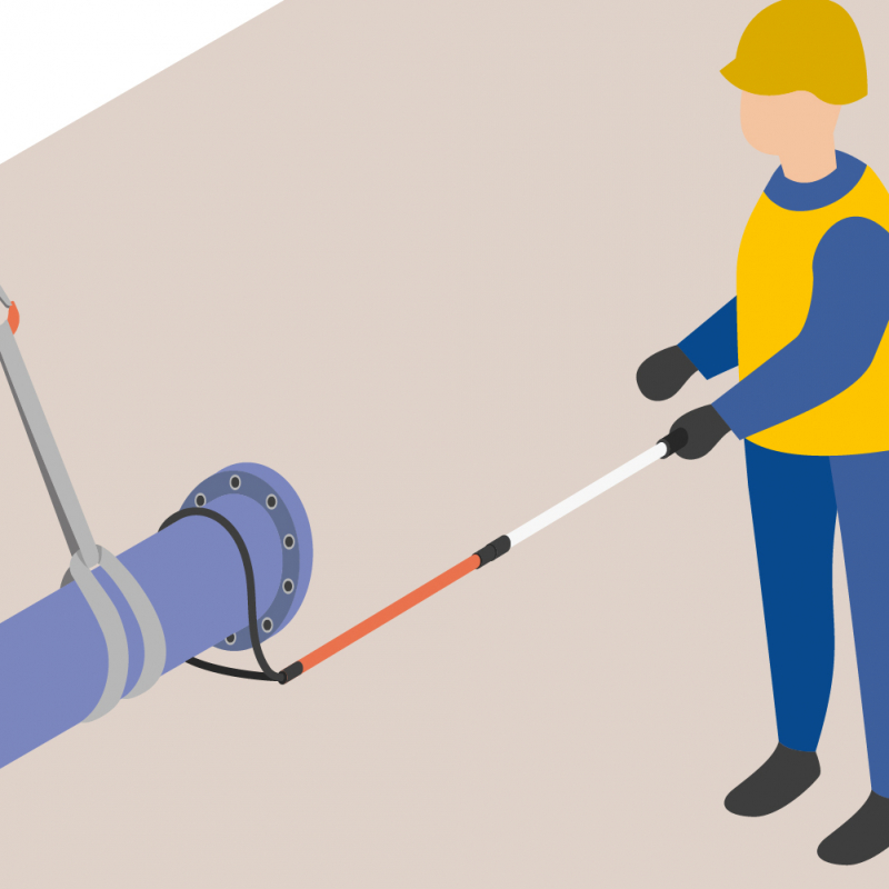 Une perche de guidage pour les équipements cylindriques