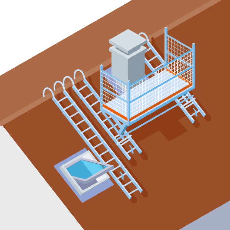 Interventions programmées sur toitures : le plancher de travail sur rampant
