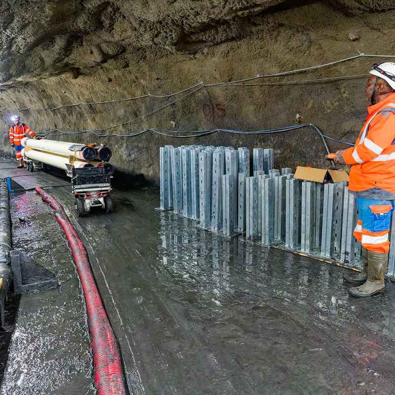 À Valmorel : un chariot électrique au secours de la canalisation en milieu confiné
