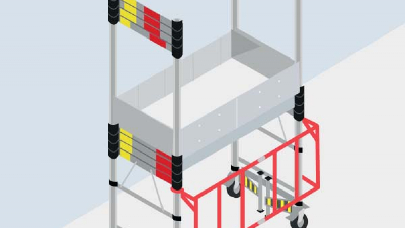 Un échafaudage télescopique roulant facile à installer