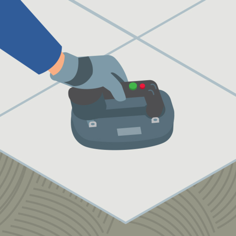 Une ventouse  électrique pour faciliter la manutention et la pose des carreaux grand format