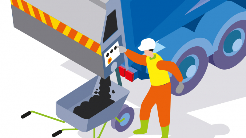 Déverser de l'enrobé en sécurité grâce au distributeur automatique