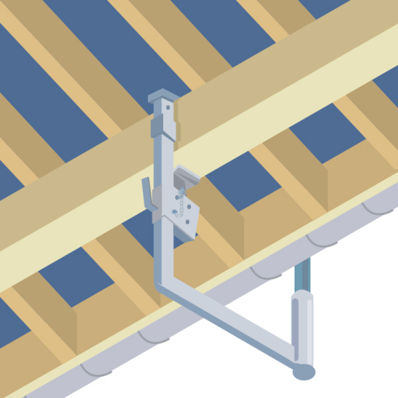 Fixation garde-corps sous-face charpente bois