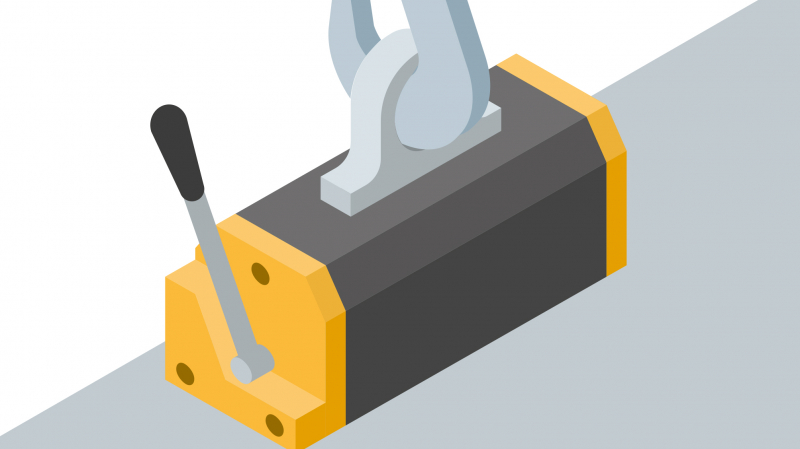 Un aimant de manutention pour soulever des charges en métal