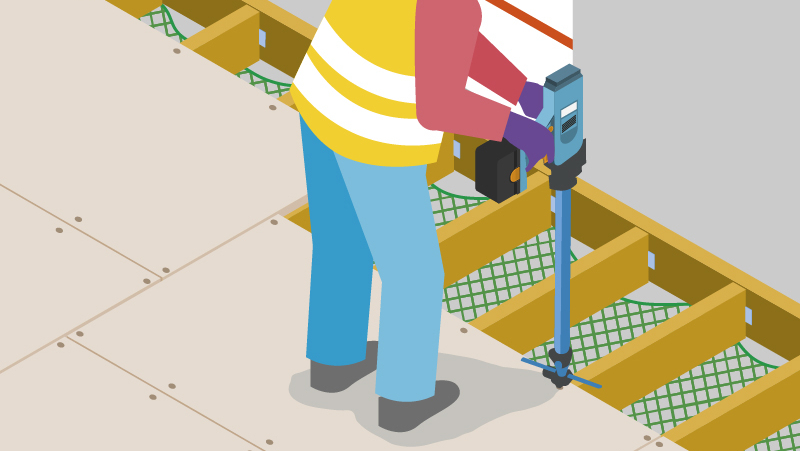 Visser debout les planchers bois grâce à un tube prolongateur