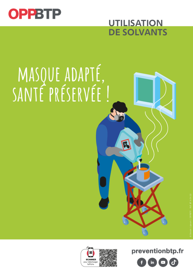 Utilisation de solvants - Masque adapté, santé préservée