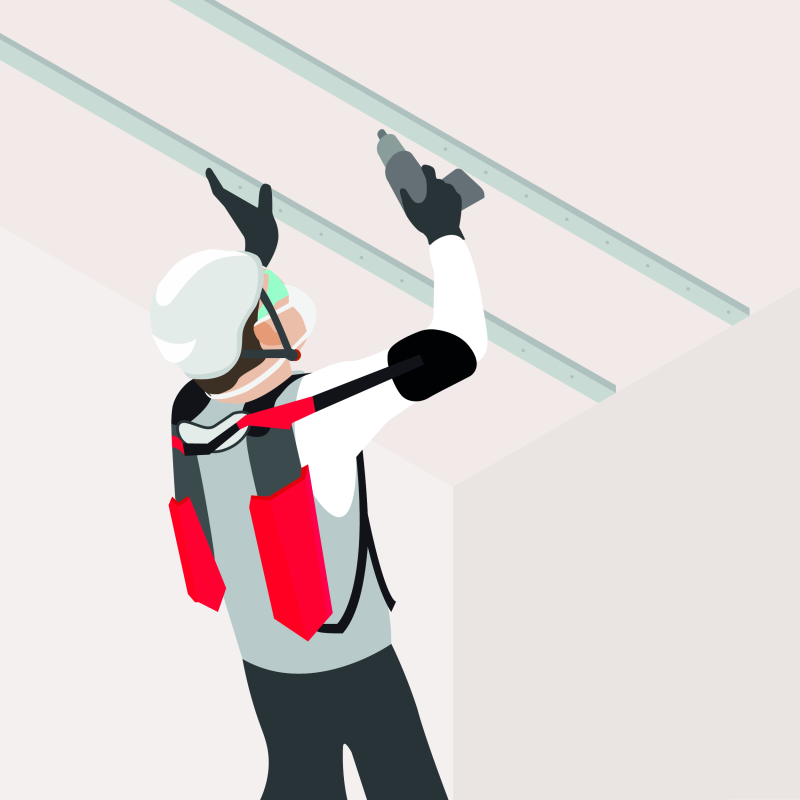 Un exosquelette pour faciliter les travaux au plafond