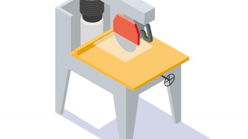 Réaliser un chasse-main complémentaire pour utiliser en sécurité une scie radiale