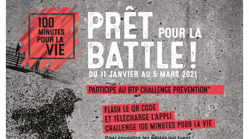 100 minutes pour la vie, un challenge 100 % mobile pour sensibiliser les élèves et apprentis du BTP à la prévention des risques