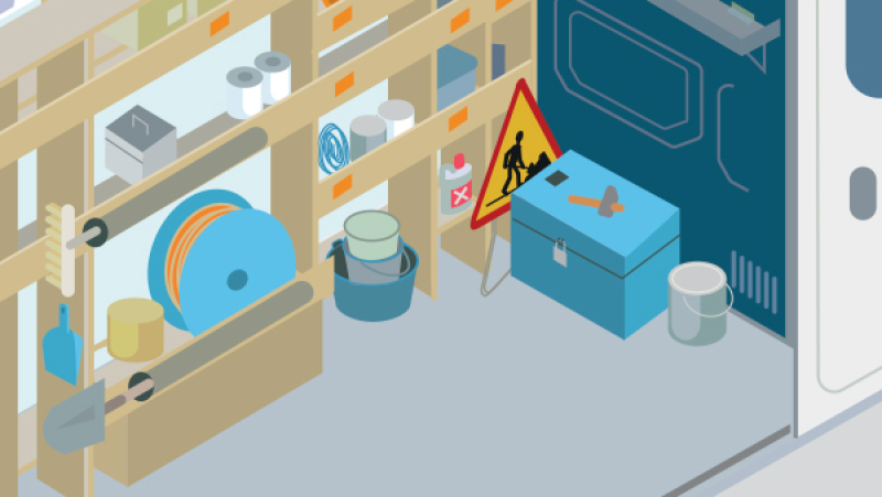 Organiser le rangement de l'outillage dans son véhicule de chantier