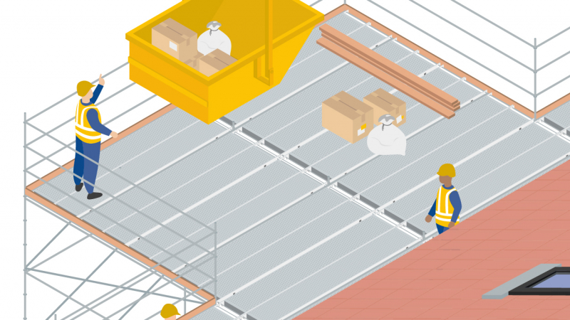 Installer une plate-forme de travail en prolongement de l’échafaudage