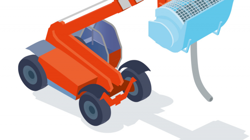 Faciliter la fabrication du béton et son coulage sur le chantier avec un godet malaxeur