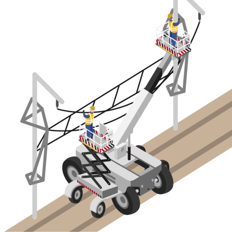 Une nacelle rail-route pour sécuriser le travail sur caténaire