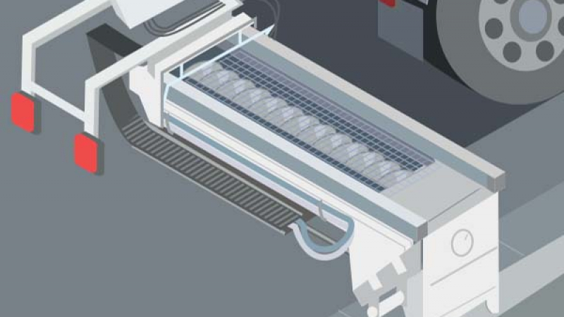 Un déverseur télescopique latéral pour faciliter la pose d'enrobés et de matériaux