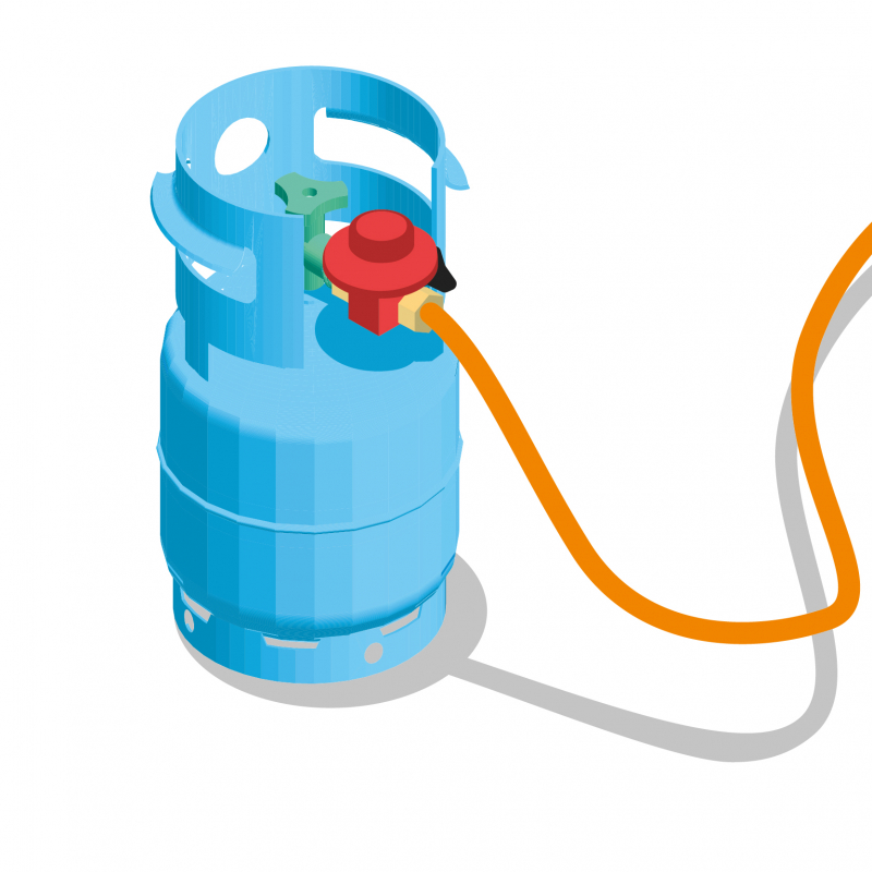 Une petite bouteille de gaz de chantier remplissable pour les chantiers