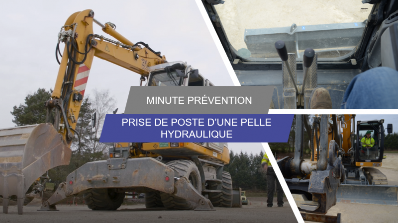 Je prends place au poste d'une pelle hydraulique