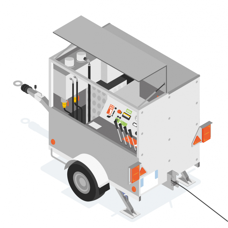 Tirer facilement les câbles sur chantier grâce à un treuil sur remorque