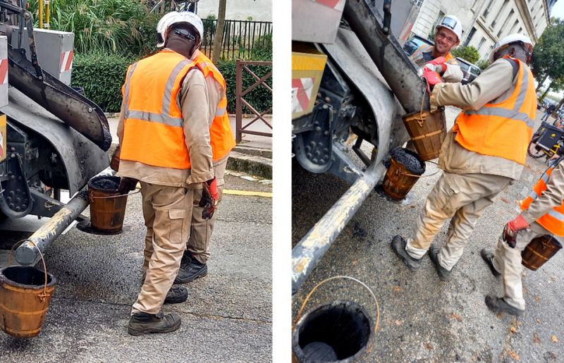 Relais de porteurs de seaux après écoulement de l