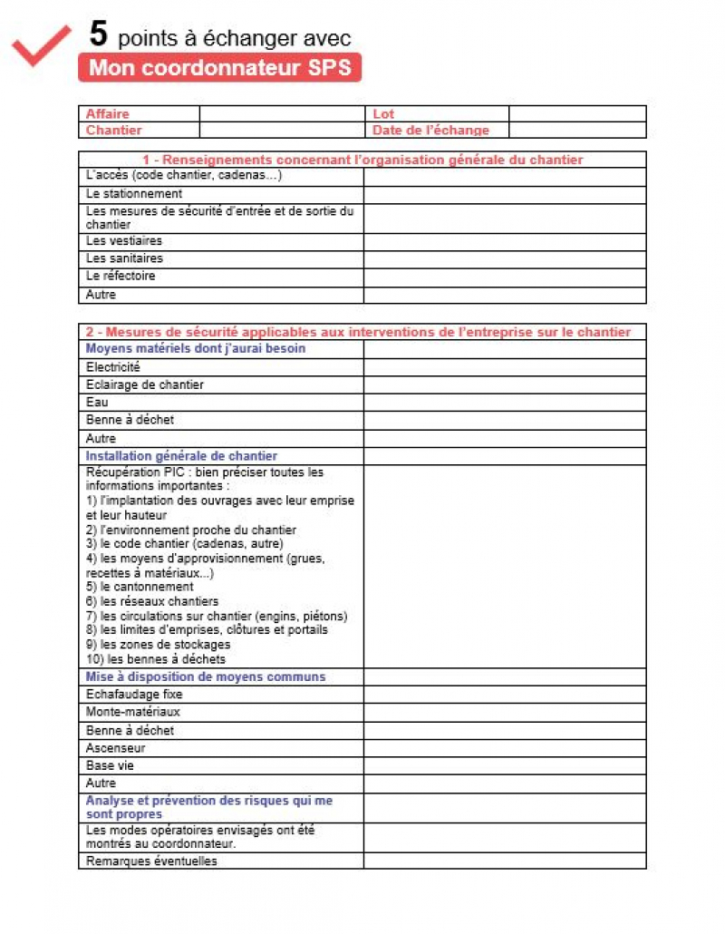 Visite d'inspection commune : check-list à télécharger