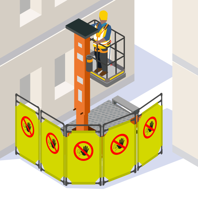 Une barrière de signalisation facile à mettre en place pour des travaux en intérieur
