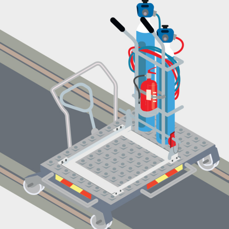 Un support de fixation de bouteilles de gaz sur plateau Lorry