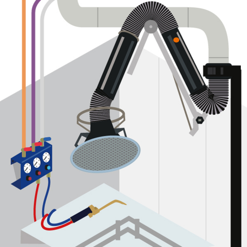 Optimiser le fonctionnement d'une hotte aspirante en l'asservissant à sa torche à souder