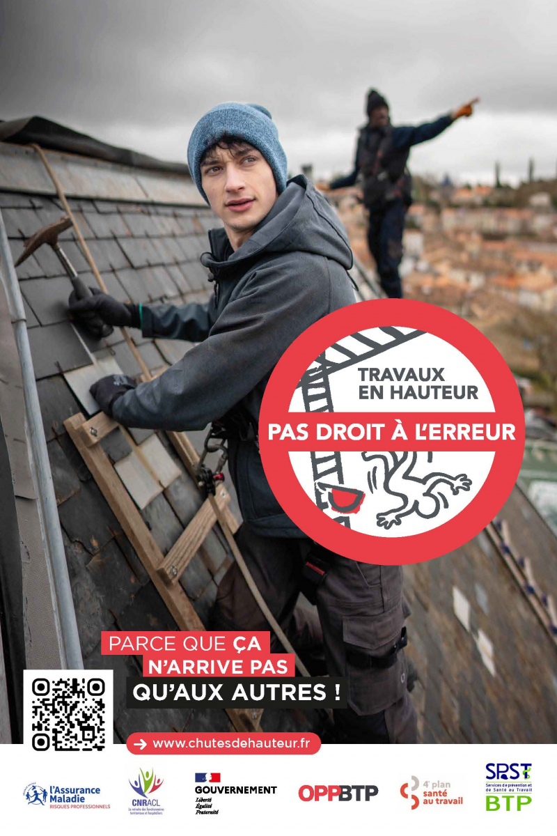 affiche de campagne chutes de hauteur couvreur