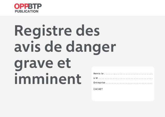 Registre des avis de danger grave et imminent - 4 pages