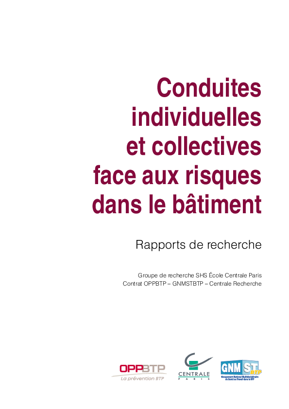 Conduites individuelles et collectives face aux risques dans le bâtiment