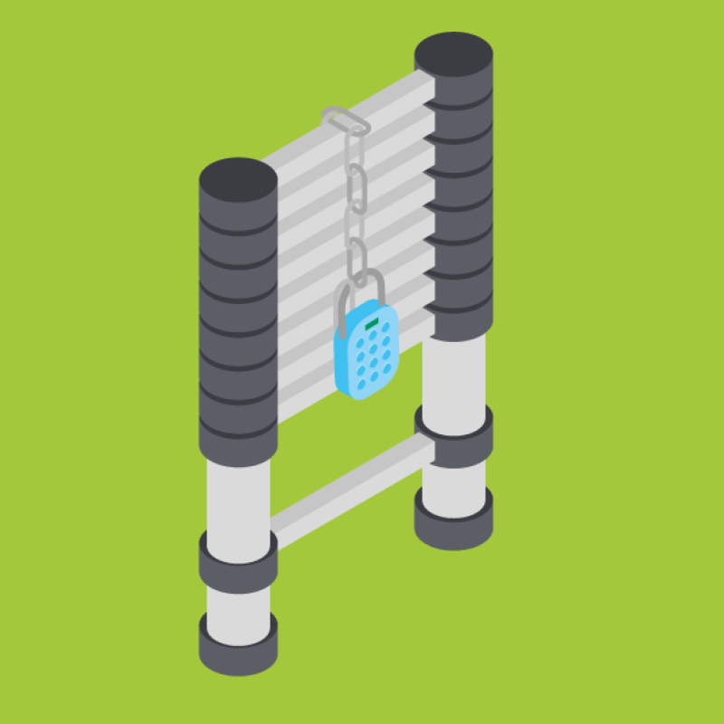 Un cadenas à code pour pouvoir utiliser un escabeau de manière dérogatoire