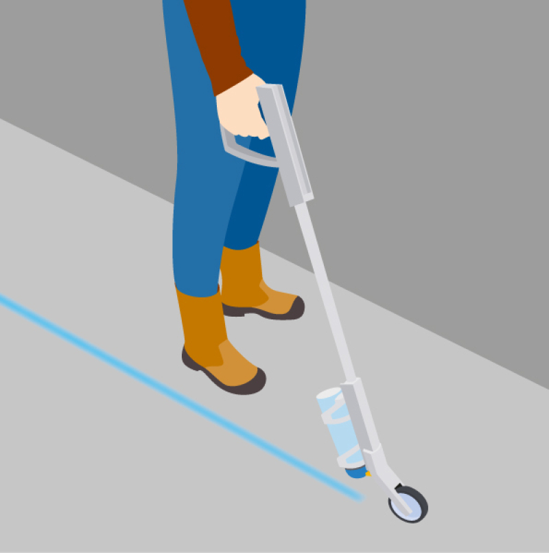 Marquage des réseaux à l'aide d'une canne pour traceur