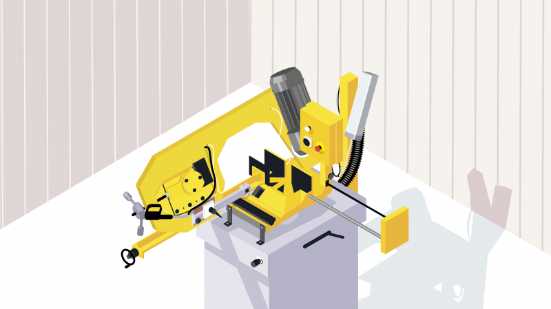 Couper des tubes métalliques avec une scie à ruban