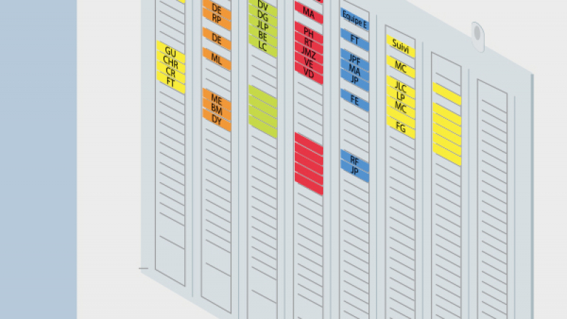 Un tableau de suivi de l’effectif sur chantier
