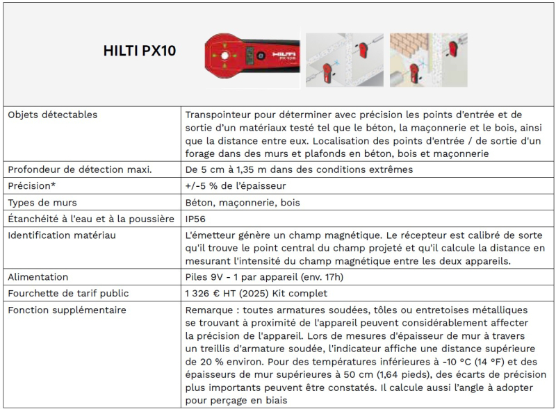 Détecter canalisations tableau 5